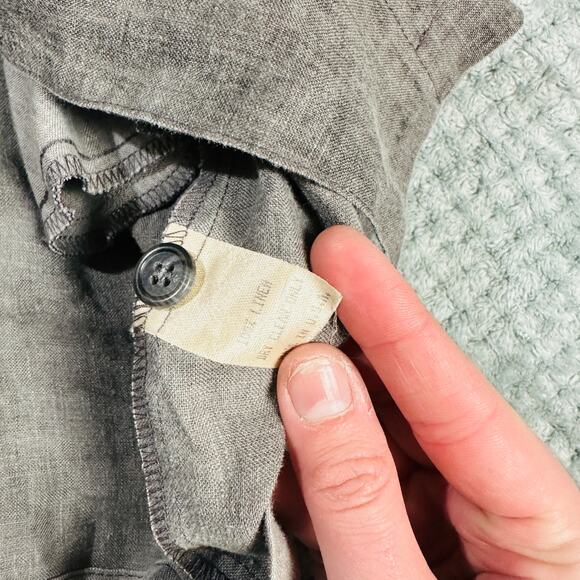 BLANQUE Linen Oversized Flowy Lagenlook Tunic Top Sz1 Chore Buttons - Picture 10 of 10